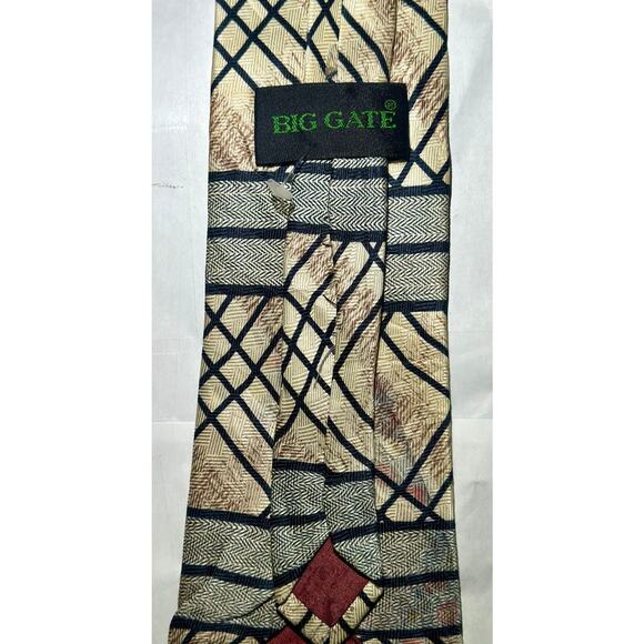 Vtg Silk Necktie Lot • Bruno Rossi Italy• Bardelli Roma, Lattice, Retro Pattern - Picture 9 of 9